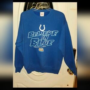 Indianapolis Colts Size Medium Believe In Blue 2007 Sweatshirt  Superbowl